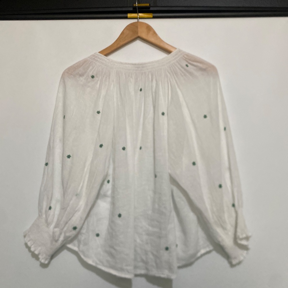 Rails M Green Daisy Embroidery Mariah Top - Picture 5 of 13